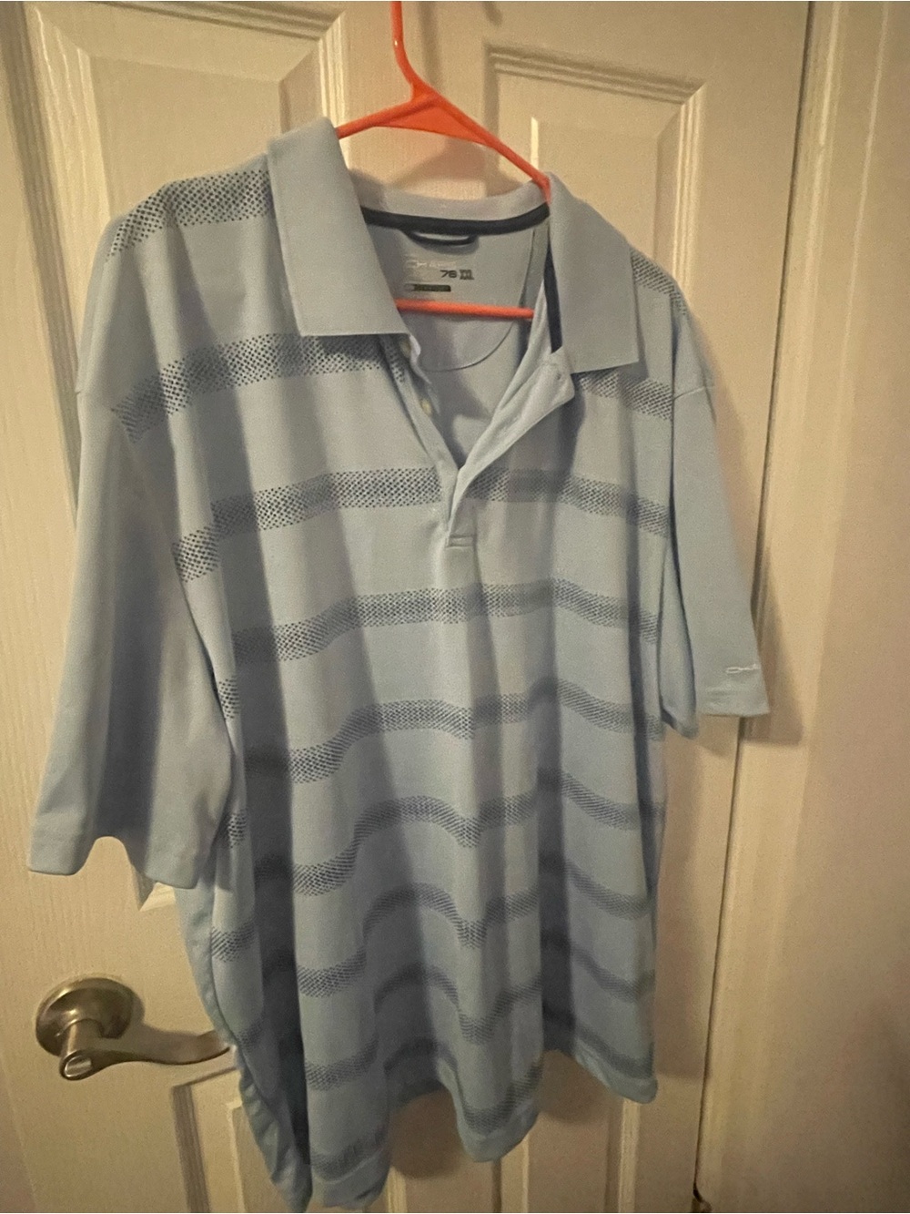 Chaps Light Blue Horizontal-Strip Polo